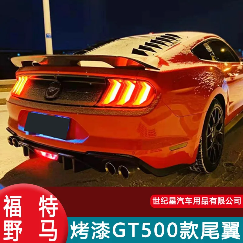 For Ford mustang gt500 2015-2019 high quality ABS Plastic Unpainted Color Rear Spoiler Wing Trunk Lid Cover Car Styling