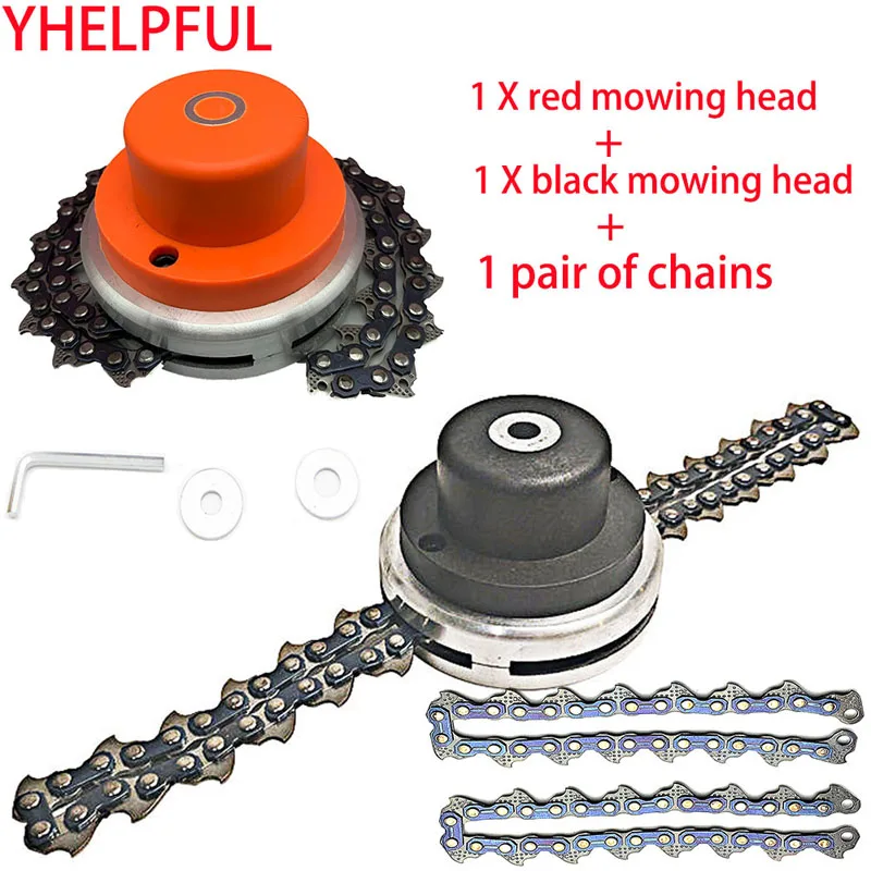 Lawn Mower Chain Grass Trimmer Head Universal 65Mn Trimmer Head With Thickening chain Coil Chain Brush Cutter Garden Grass Tools