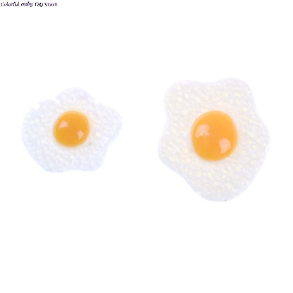 10PCS S L Diy Resin Fried Egg 1:12 White Egg Flatback Cabochons Dollhouse Miniature Food DIY Scrapbooking