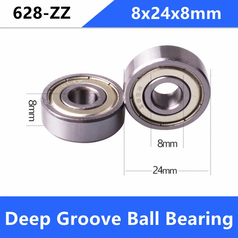 

200pcs/lot high quality 628ZZ miniature ball bearing 628 628Z 628-2Z shielded deep groove ball bearing 8x24x8mm