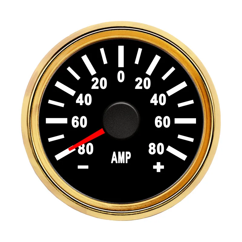 Kundenspezifische 52 mm 2 Zoll Motorrad-Amperemeter ± 80 A/150 A wasserdichte Auto-Boots-Amperemeter Strommesser mit Sender, rote Hintergrundbeleuchtung, 9–32 V