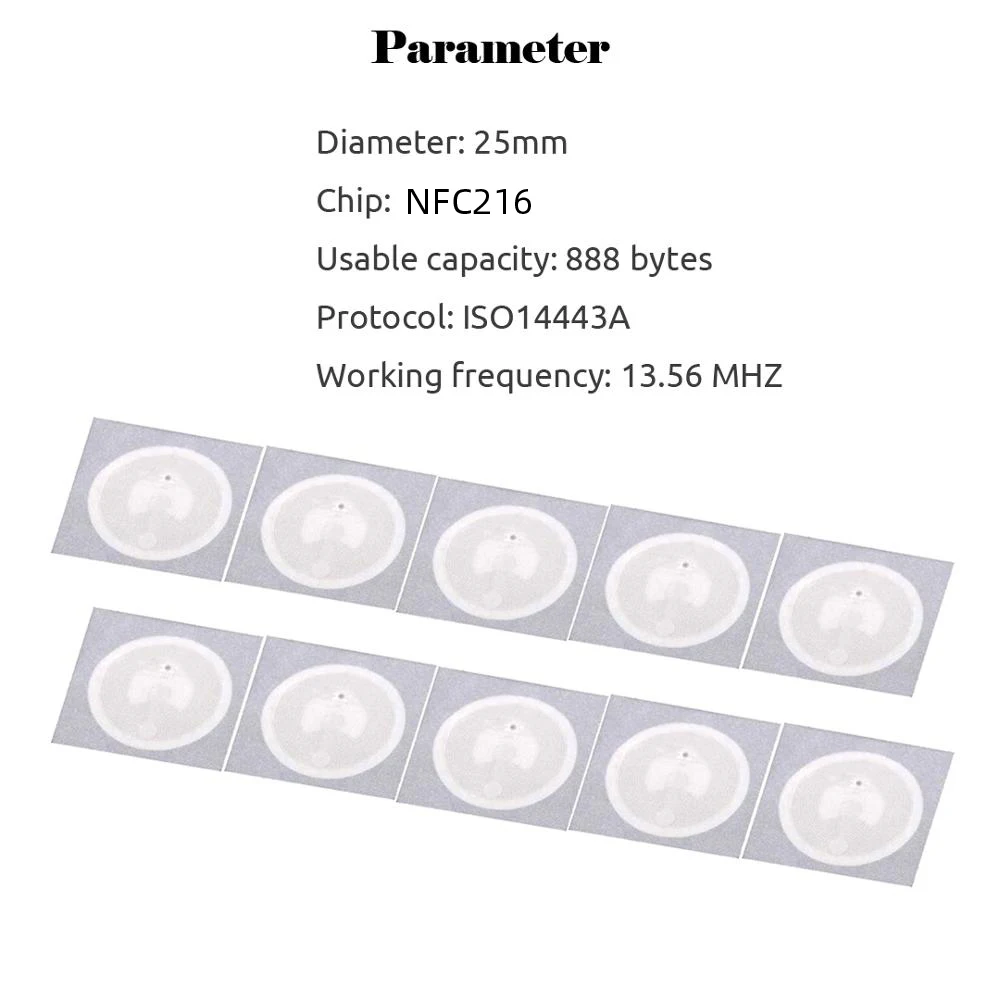 50pcs NFC Tag NFC216 Label 216 Stickers Tags Badges Lable Sticker 13.56mHz for huawei share ios13 personal automation shortcuts