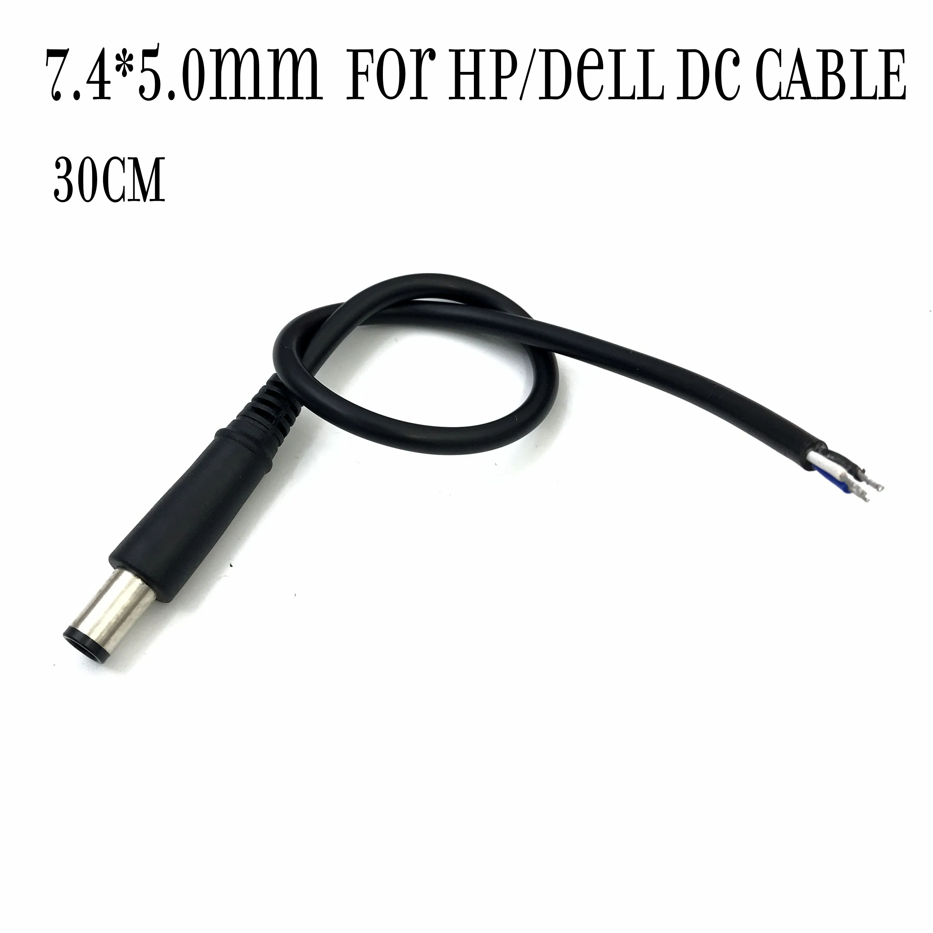 DC repair cable 7.4*5.0mm  Power Plug Socket Connector  with pin For hp /Dell 30cm For Notebook PC Charger 2pin 3pin 20Awg 18AWG