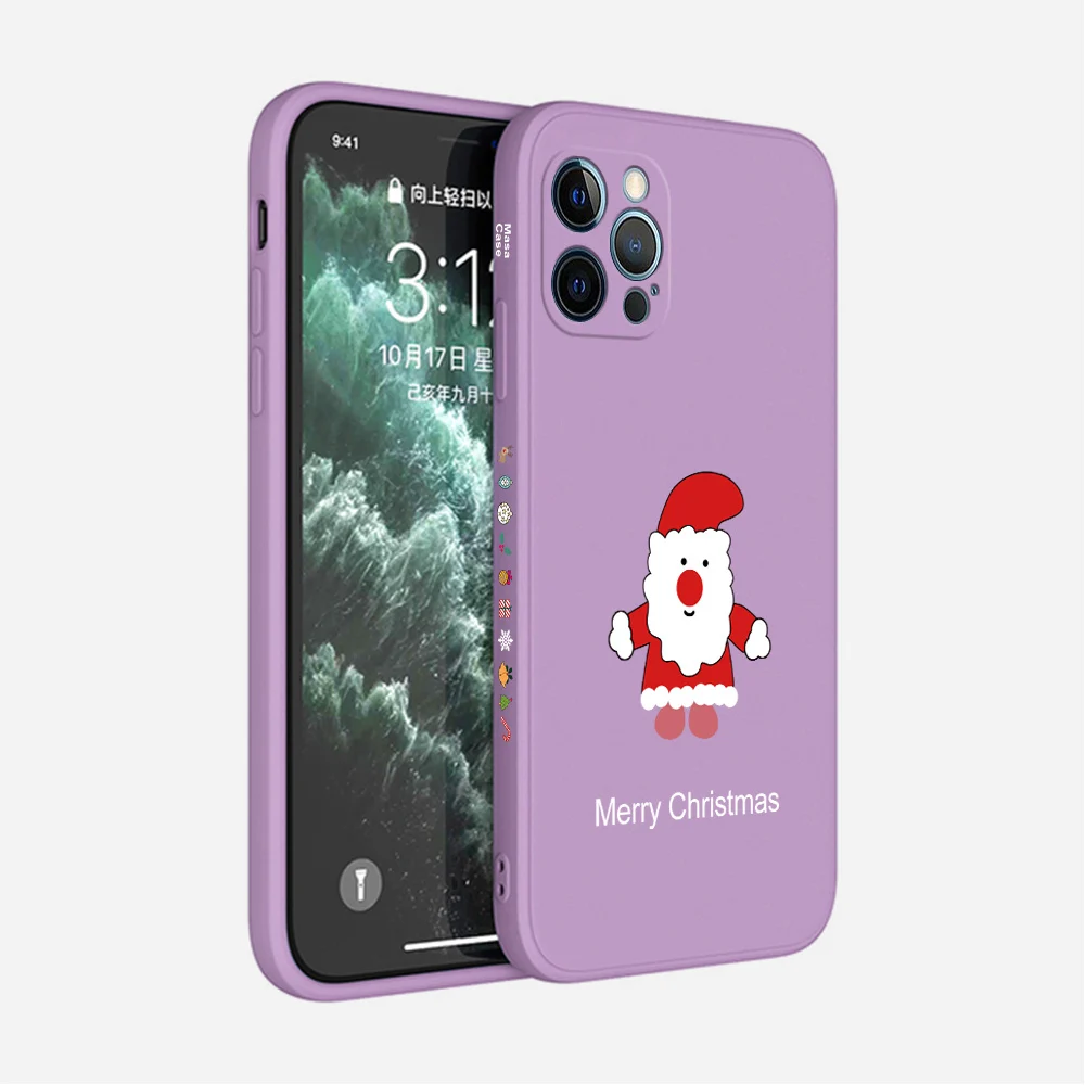 Christmas Pattern Case for iPhone 13 Pro Max 11 12 Max X Xs XR Mini 7 8 6 6s 5 5S Se 2020 Min Luxury Phone Shockproof Back Cover