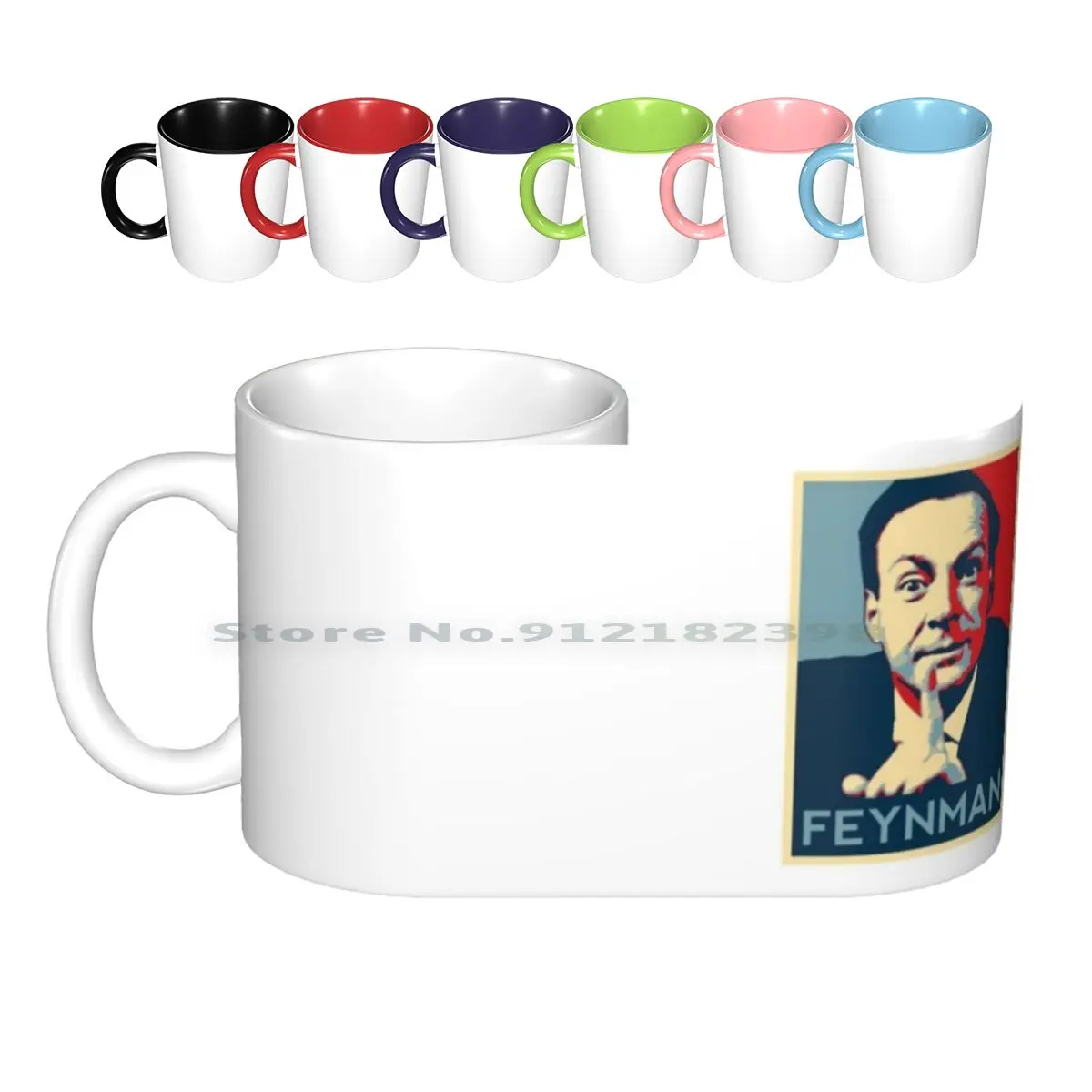 Richard P. Feynman , Theoretical Physicist Ceramic Mugs Coffee Cups Milk Tea Mug Theoretical Physics Tuva Quantum