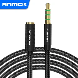 Anmck przewód AUX rozszerzenie Audio przewód Jack 3.5mm kabel męski na żeński do laptopów pulpit samochodowy głośnik kabel głośnikowy 1m 3m 5 m