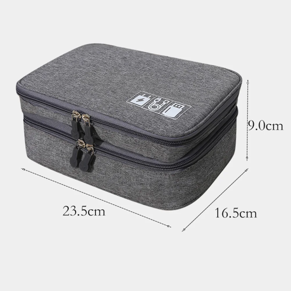 Multifunctional Double Layer Travel Charger Data Cable Electronic Product Storage Bag Digital Storage Bag Portable Digital Stora