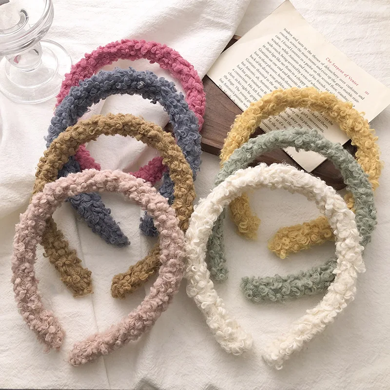 Winter Wool Headbands Hair Accessories For Women Terry Plush Hair bands Wholesale Face Wash Girls Head Bands Makeup HeadBands