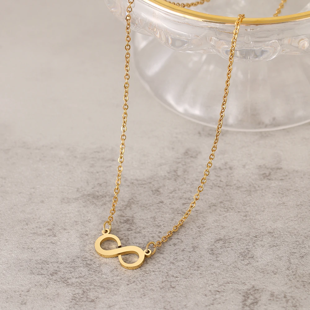 Stainless Steel Necklaces Surrounding Opening Infinity Symbol Pendant Chain Fashion Necklace For Women Jewelry Party Gifts