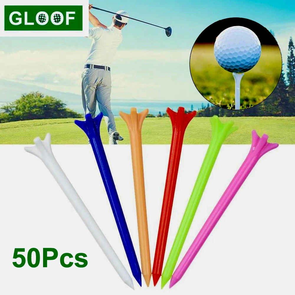 50 Buah/Set PE Plastik Golf Pelatihan Tee Pemegang Klub Berkendara Rentang Memukul Pelatih Bola Kuku Aksesori Golfer