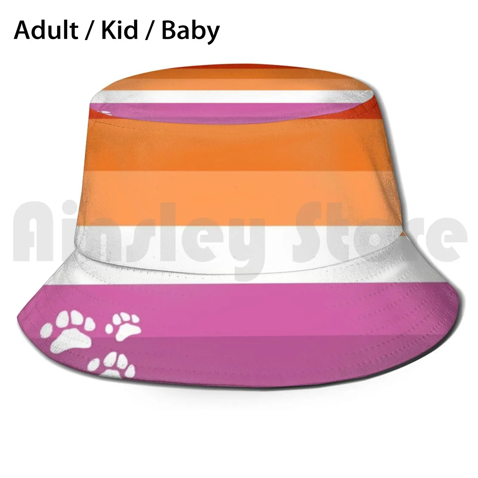 Lesbian Pride Sun Hat Foldable UV Protection Lesbian Love Women Paw Furry Happy Gay Month Celebrate Happiness Win