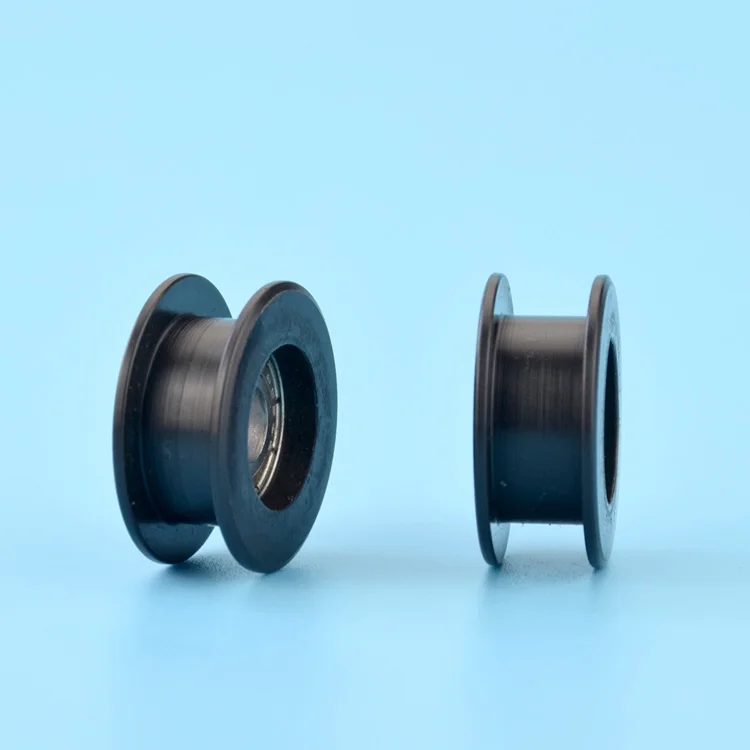 Puleggia h puleggia scanalata a forma di I scanalatura piatta rotolamento pom POM rivestito in plastica 695zz cuscinetto 5*21*9