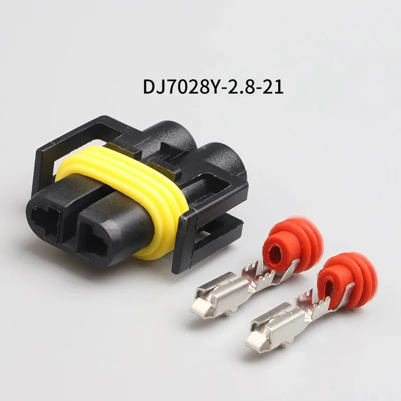 

12124819 500SETS DJ7028Y-2.8-21 2.8mm 2Pin AMP Car Electrical Wire Connectors H8 H9 880 H11 fog lamp xenon lamp plug