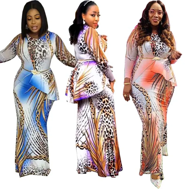 

Houseofsd New Fashion Dashiki African Print Sexy Long Dresses For Women 2024 Elegant Ruffle Party Maxi Dress Dubai Abaya Kaftan