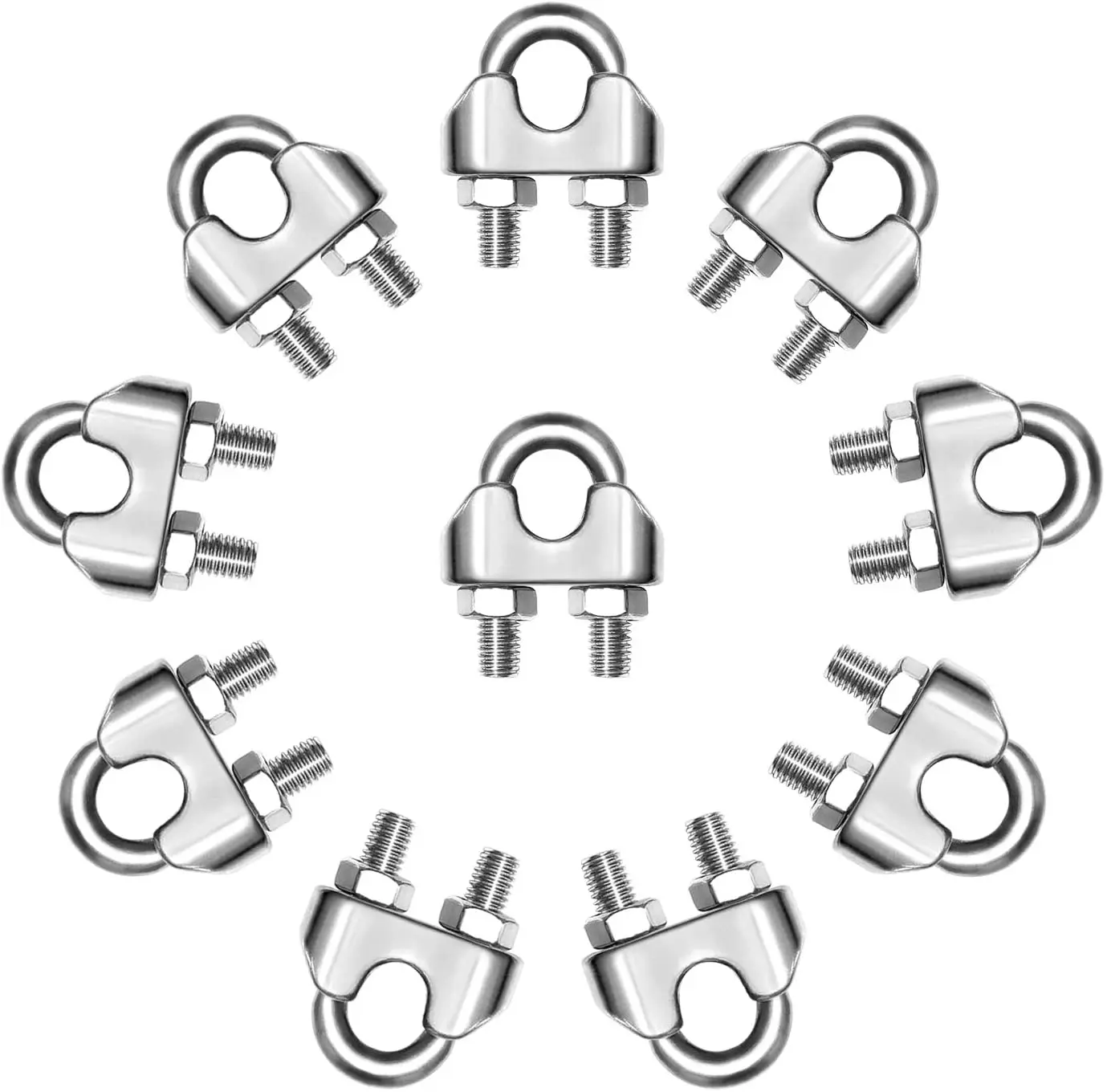 

Набор из 10 M5 3/16 дюймов SS 304/316 Проволочный Трос из нержавеющей стали, зажим для кабеля, зажим, крепление серебристого цвета (5 мм)