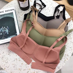 Seamless Bra Wire Free Brassieres Soft Women's Underwear Comfort Intimates Sexy Lingerie Invisible Underwear Squareneck Bra Tops