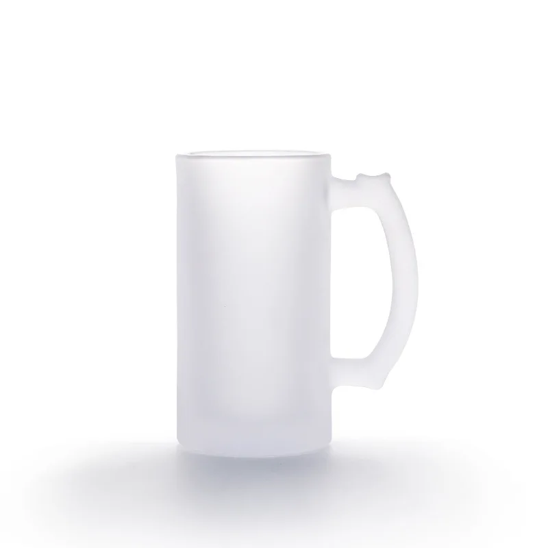 Diy Custom Pattern Photo Picture Text Logo 160Z Frosted Entertainment with Handle Beer Beverage Glass Cup Personalized Mug Gifts