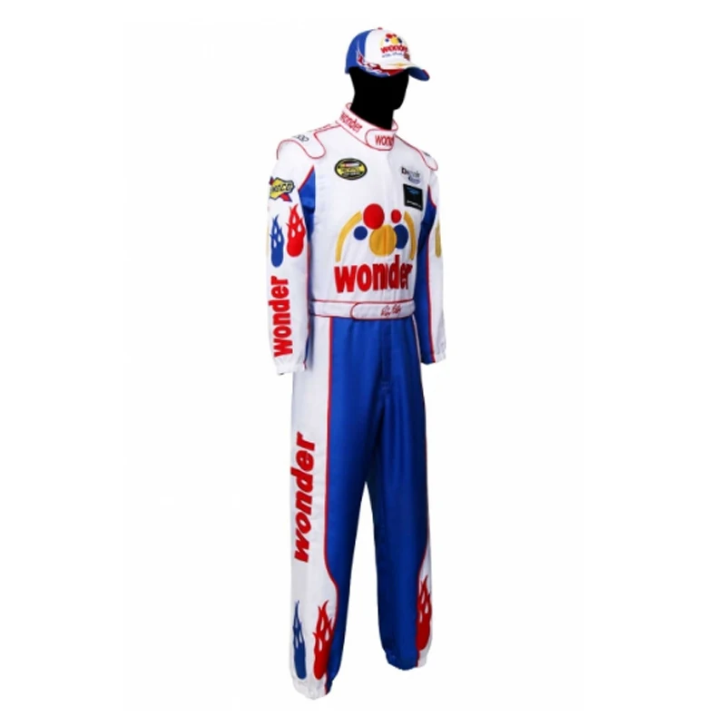 Ricky Bobby Cosplay Jumpsuits Talladega Nights Borduren Hoed De Ballad Van Ricky Bobby Racing Pak Met Cap Halloween Outfits