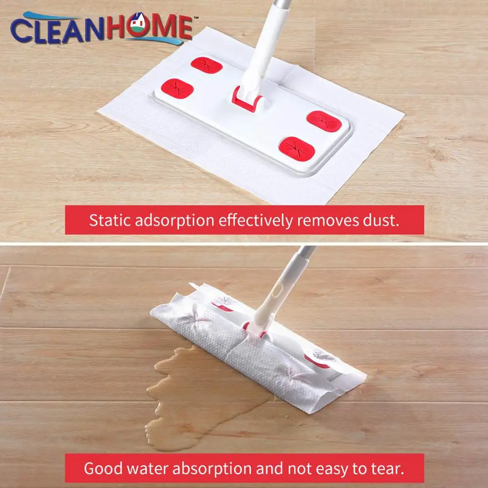 Disposable Dust Mop with 30 Dry Refill Wipes Pads Professional Hardwood Floor Cleaner for Home Cleaning