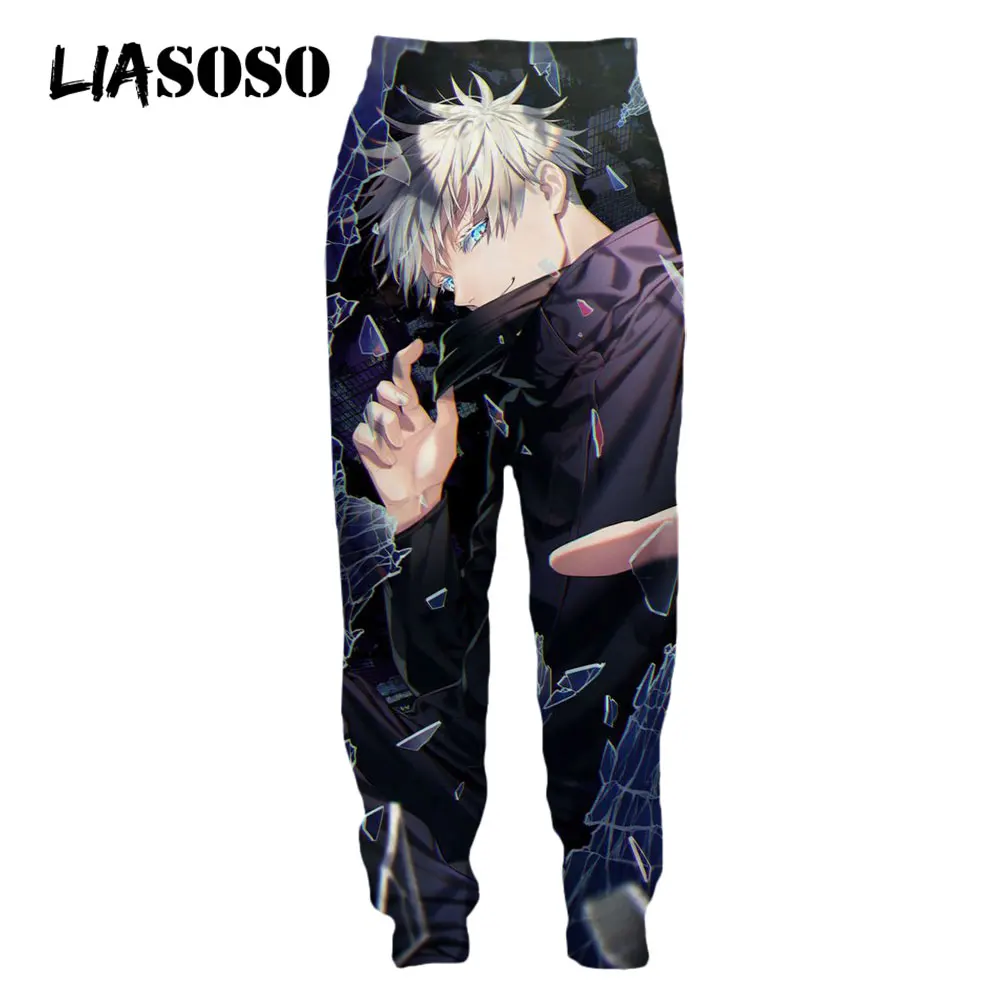 LIASOSO Anime Jujutsu Kaisen 3D Men's Pants Jogging Sweatpant Gojo Satoru Casual Harajuku Loose Women Breather Streetpants