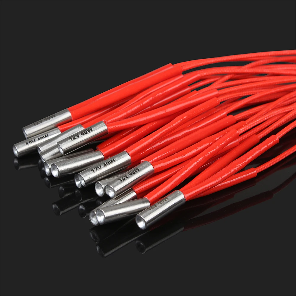 XCR3D-pieza de impresora 3D, 12/ 24V, 40/70W, tubería de calefacción, elementos de calentador eléctrico de un solo extremo, tubo de calefacción de
