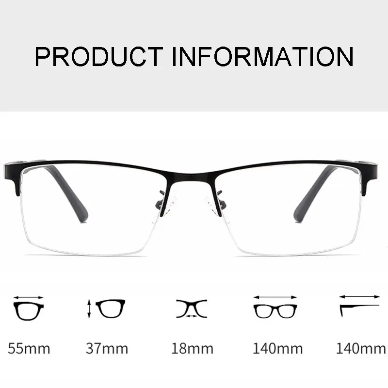 New Arrival Alloy Frame Glasses Men Business Style Browline Frame Half Rim Spectacles with Spring Hinges