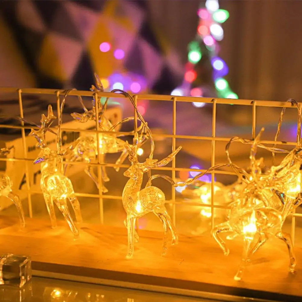 

Deer LED String Light 10LED Battery Operated Reindeer Indoor Decoration For Home Christmas String Lights Outdoor Xmas Party