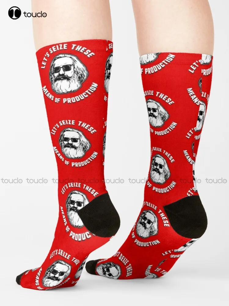 Let'S Seize These Means Of Production Karl Marx Communist Memes Socialist Memes Socks Socks Women 360° Digital Printing