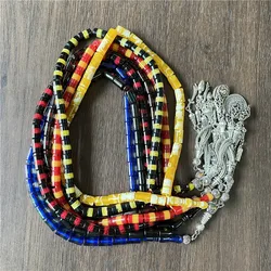 Imitation amber tassel pendant 33 prayer beads Islamic Muslim Tasbih Allah rosary men's and women's meditation jewelry