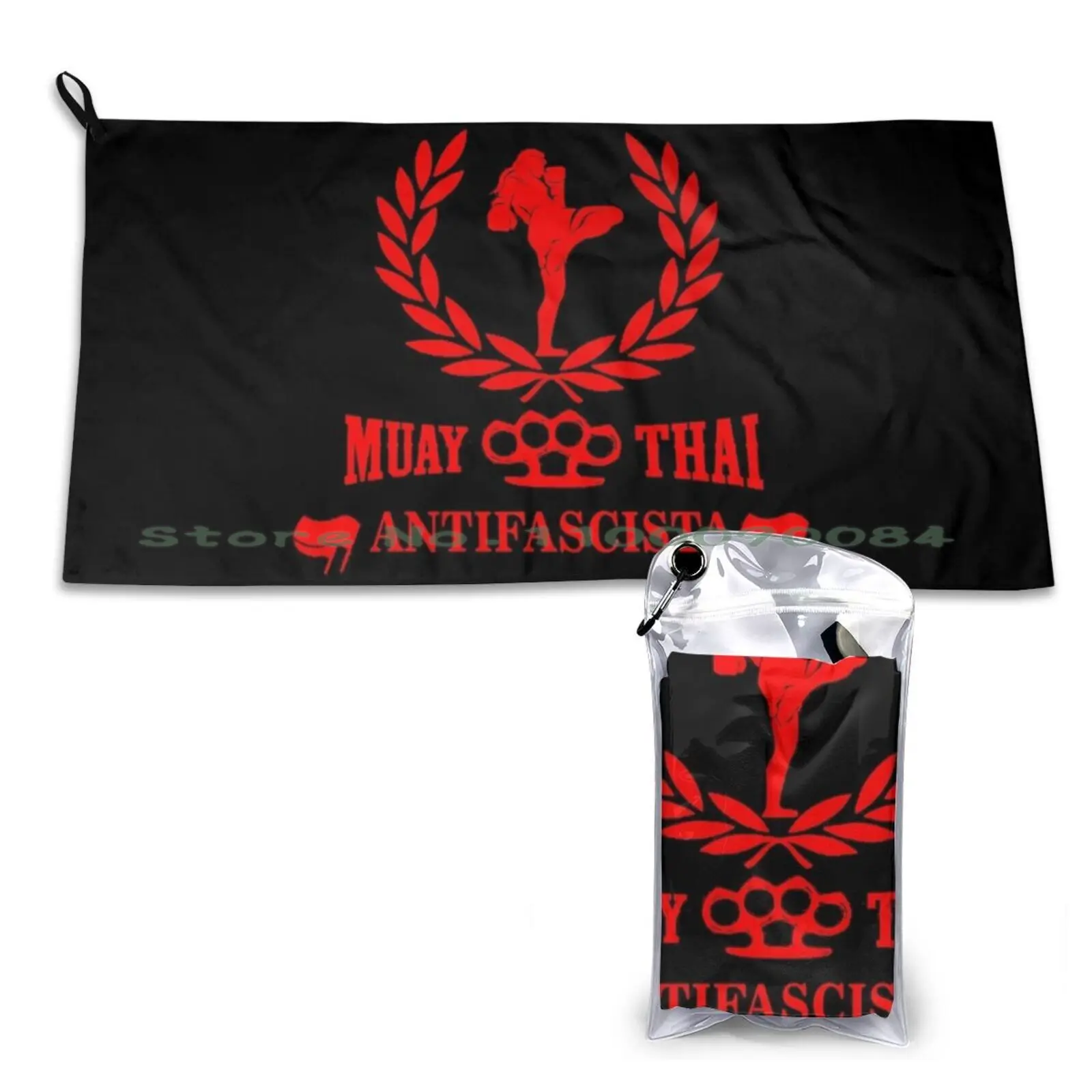 Antifa Muaythai , Red Version Quick Dry Towel Gym Sports Bath Portable Funny Quotes Cute Humor Meme Comedy Cool Sarcastic Why