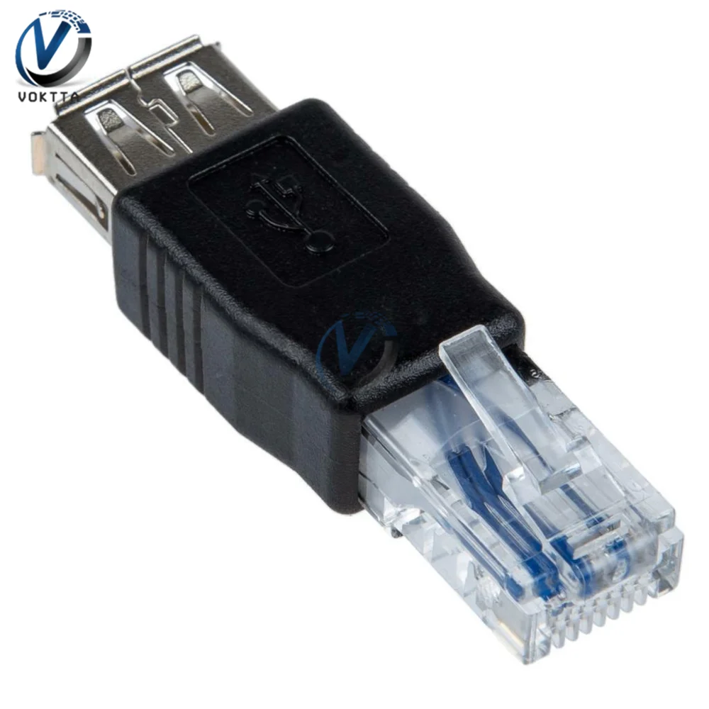 5pcs/lot USB Type A Female to RJ45 Male Network Converter Adapter Plug Socket PC Crystal Head Laptop LAN Network Cable Connector