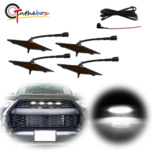 Imagen 1 del producto Luces delanteras de parrilla para Toyota 4runner, modelos TRD Pro, SR5, TRD, todoterreno, Limited TRO Pro, estilo Raptor, 2014-2023, 4 Uds.