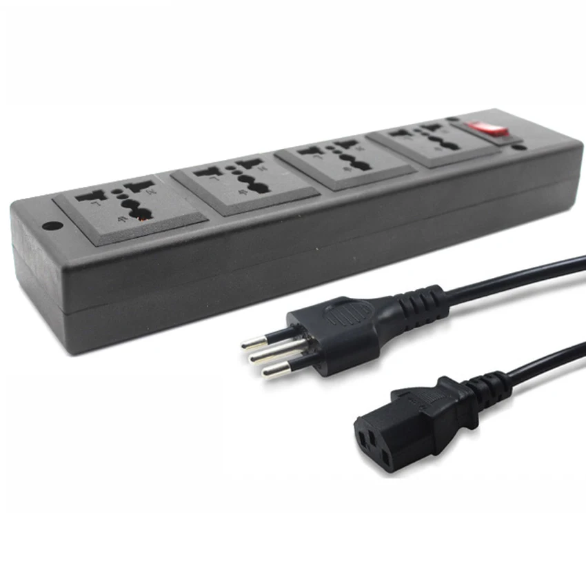 Presa di corrente universale multifunzione 13A 4Jack PDU Strip C14 adattatore per spina UK US EU convertitore di cavo di alimentazione presa di prolunga Desktop