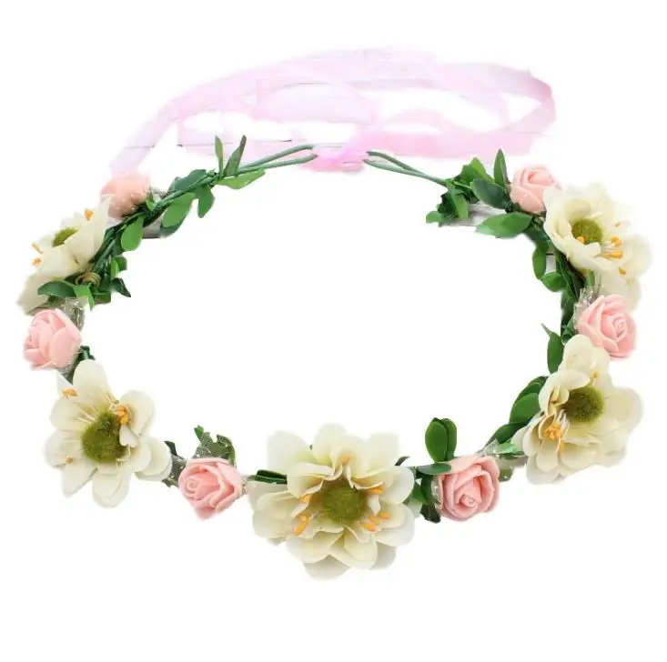 Artificial Flowers Hair Band Wedding Bride's Flower Crown Ocean Vacation Wreaths Wedding Garland Hair Band Decoration SN3759