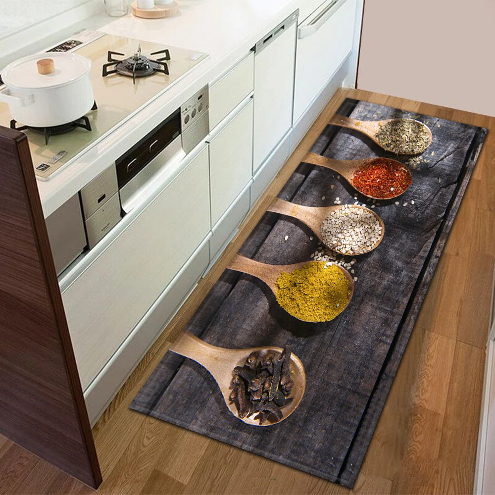 Kitchen Entrance Doormat Home Bedroom Floor Decoration Hallway Mat Balcony Bathroom Anti-Slip Carpet Modern Printing Long Rug