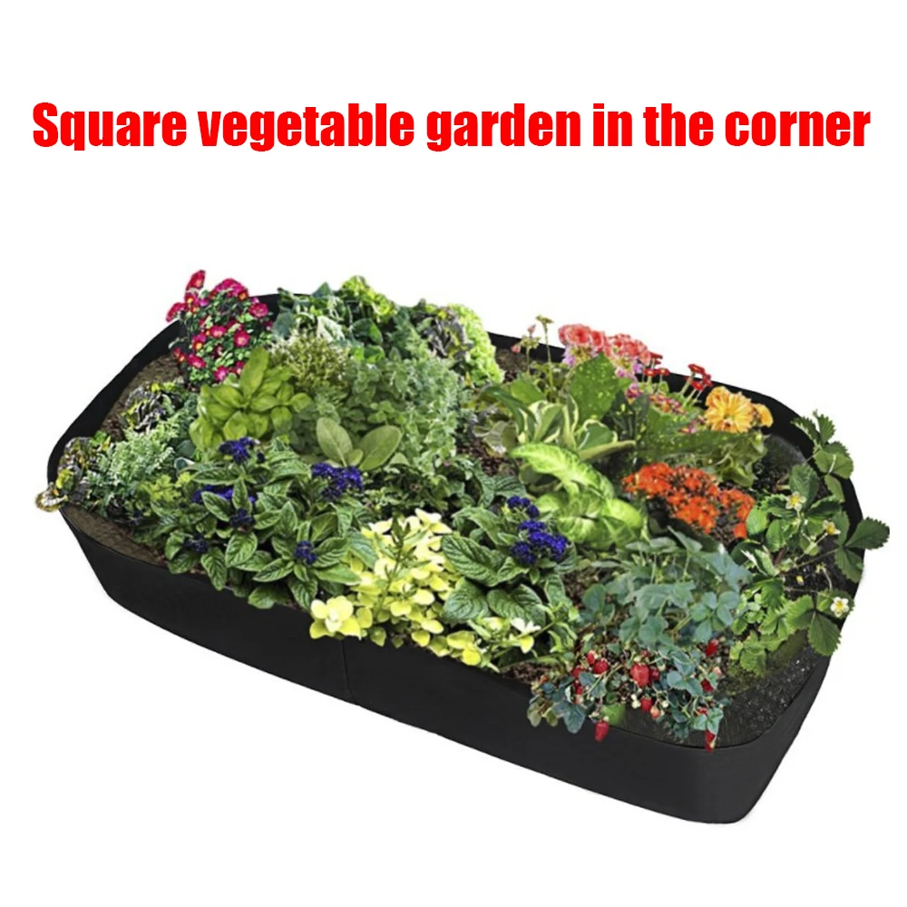 Garden Grow Bag Rectangle Breathable Planting Container Anti-Corrosion Raised Planting Bed Gardening pots Flowers Vegetables