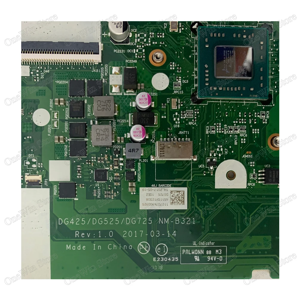 Placa-mãe fru dgpara computador portátil lenovo, 320-17ast 80xw ideapad, dg425/dg525/dg725 embutida, mb integrado, cpu amd, NM-B321 4