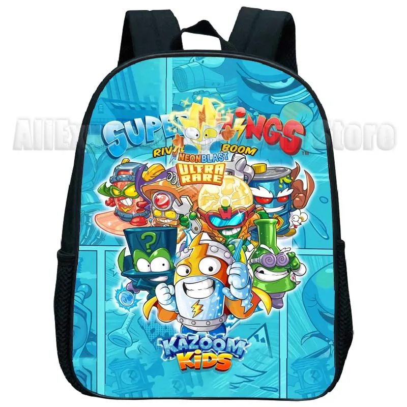 Superthings 8 Kazoom Kids Neonblast Mini Backpack Boys Girls Cartoon Game Kindergarten Rucksacks Toddler Child Bookbag Mochila