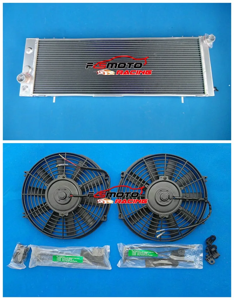 3 Row Full Aluminum Cooling Radiator + Fan For 1984-1990 86 87 88 89 90 Jeep Cherokee Wagoneer Comanche 1986-1990