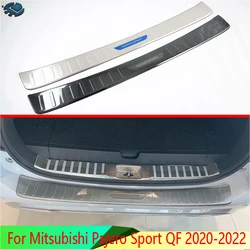 For Mitsubishi Pajero Sport QF 2020-2022 Stainless steel rear bumper protection window sill outside trunks decorative plate