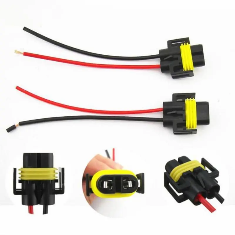2 pcs H11 H8 Wire Harness Socket Female Adapter for Headlight Fog Light