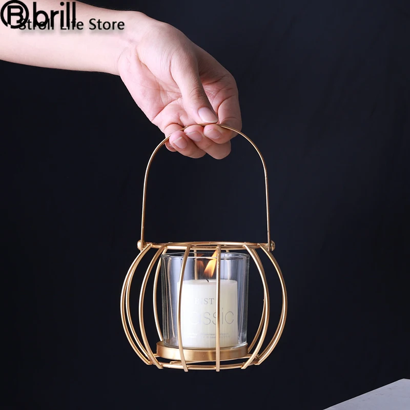 

Nordic Iron Candle Stand Set Candle Lantern Metal Gold Geometric Table Home Retro Velas Aromaticas Decorativas Bougeoir Gift
