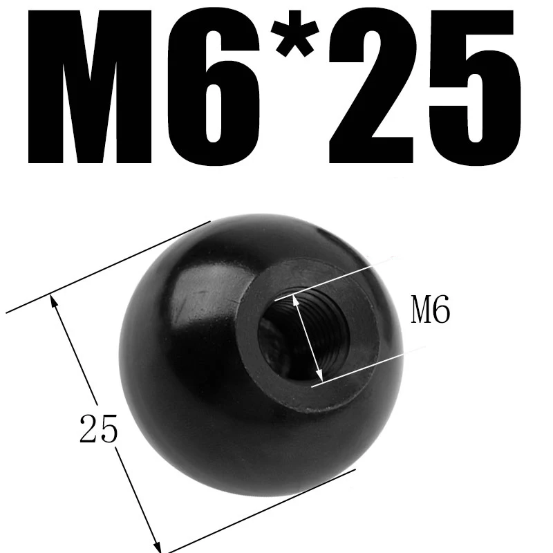 M6 M8 M10 M12 M16 rosso nero bachelite diametro del nucleo manopola della leva della sfera in bachelite sostituzione della macchina utensile maniglia rotonda Sae