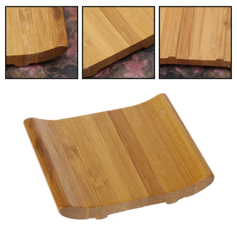 Natural Bamboo Soap Holder Dish Bathroom Shower Plate Stand Storage Box Rack