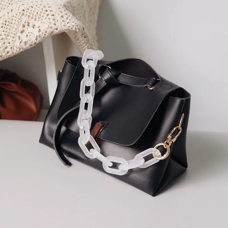 New Fashion Woman Bag Accessory Detachable Parts Replacement Chain Grey White Matte Strap Women Acrylic Shoulder Handle Chain