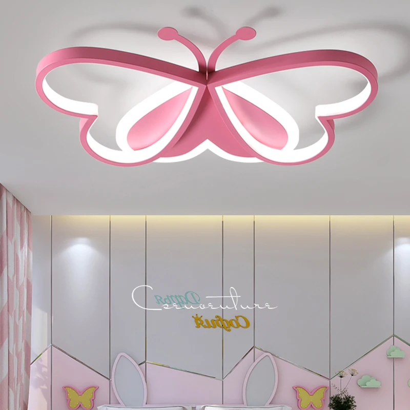 Imagem -02 - Butterfly Led Lamp For Kids Luz de Teto Regulável Decoração do Lar Iluminação Nórdico Quarto de Criança Decoração do Quarto