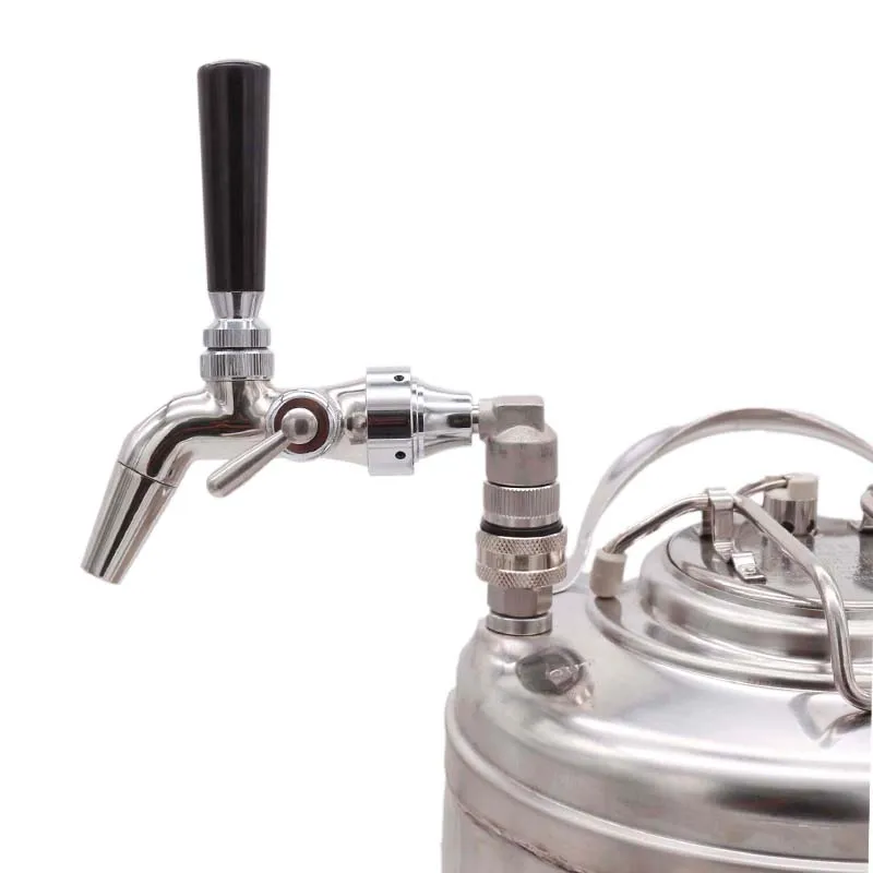 Premium Flow Control Stainless Tap w/Stainless Ball Lock Quick Disconnect Homebrew Kegging For Ball Lock Cornelius Keg Mini Keg