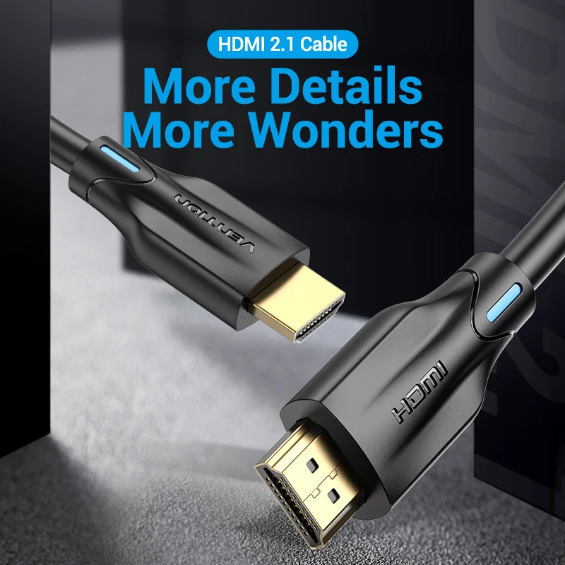 Vention HDMI 2.1 Cable 8K@60Hz High Speed 48Gbps HDMI Cable for Apple TV PS4 High Definition Multimedia Interface Cable HDMI 3m