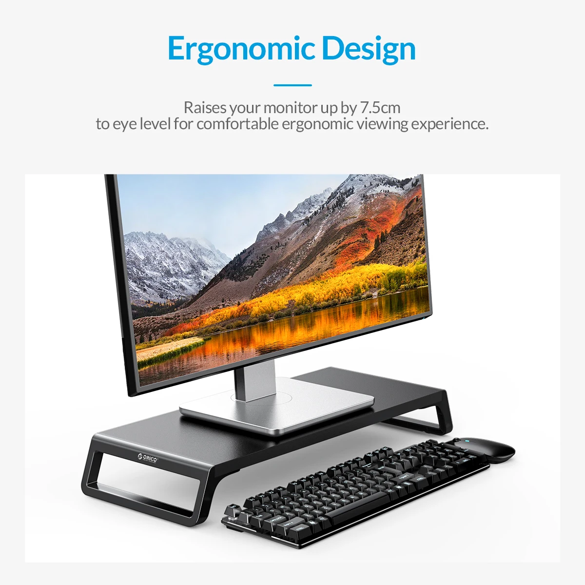 ORICO Universal Aluminum Monitor Stand Riser Ergonomic Mood Desktop Laptop Holder Bracket for PC MacBook Air Pro Notebook