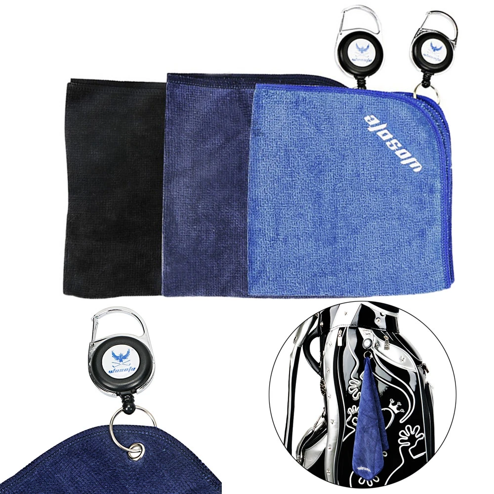 

Cotton Balls Hands Microfiber With Carabiner Hook Cleaning Towels Cleans Clubs Golf Towel